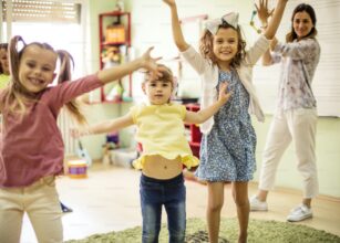 happy children dancing