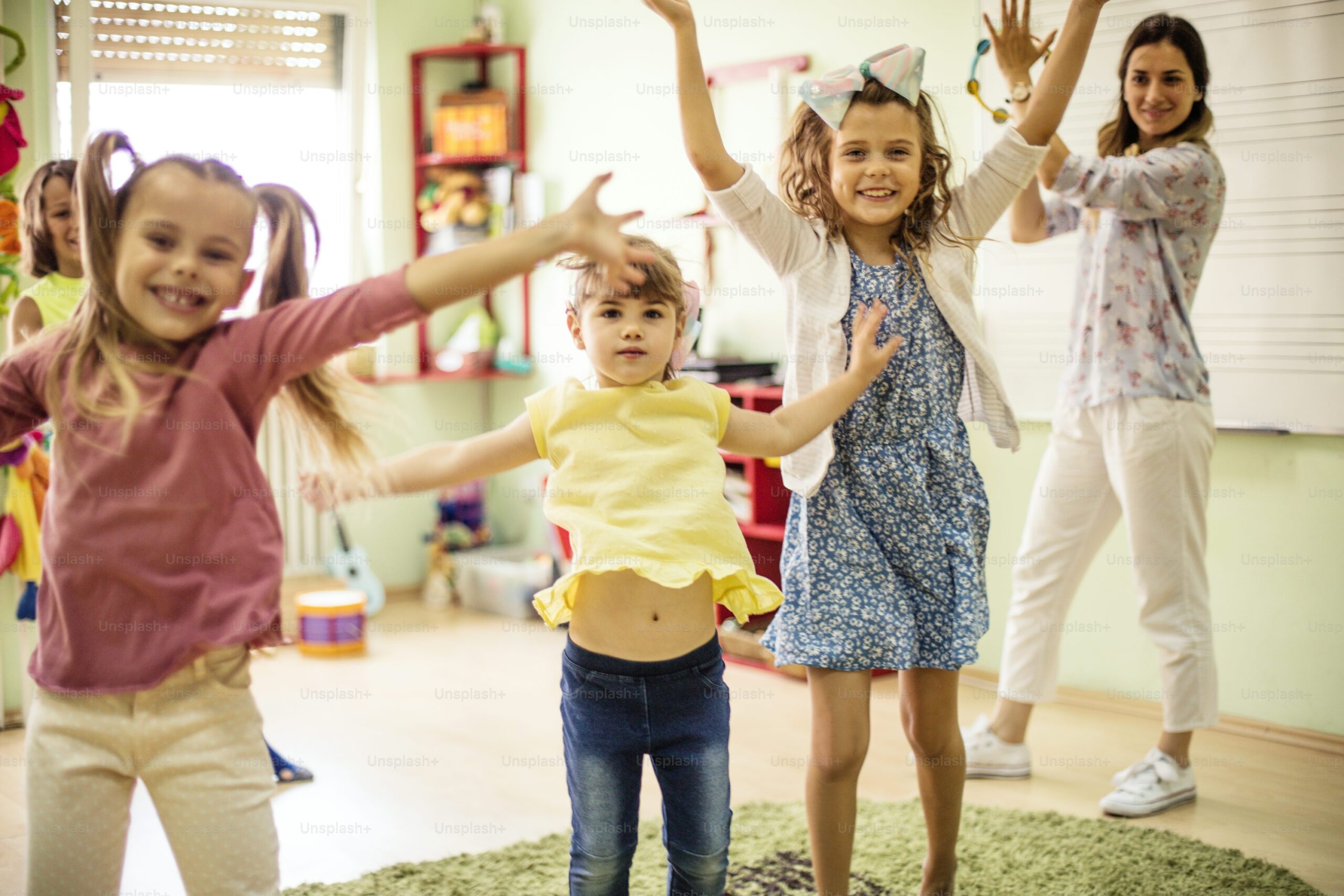 happy children dancing